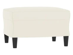Sillón con taburete terciopelo crema 60 cm