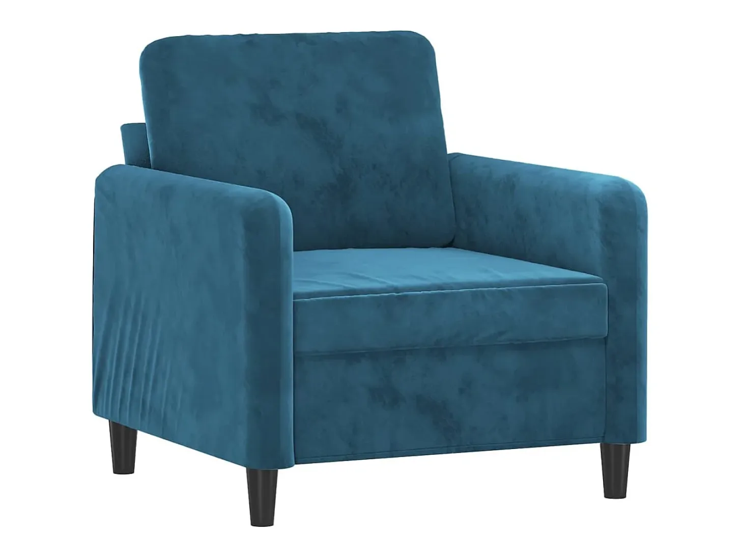 Sillón con taburete terciopelo azul 60 cm