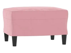Sillón con taburete terciopelo rosa 60 cm