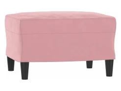 Sillón con taburete terciopelo rosa 60 cm