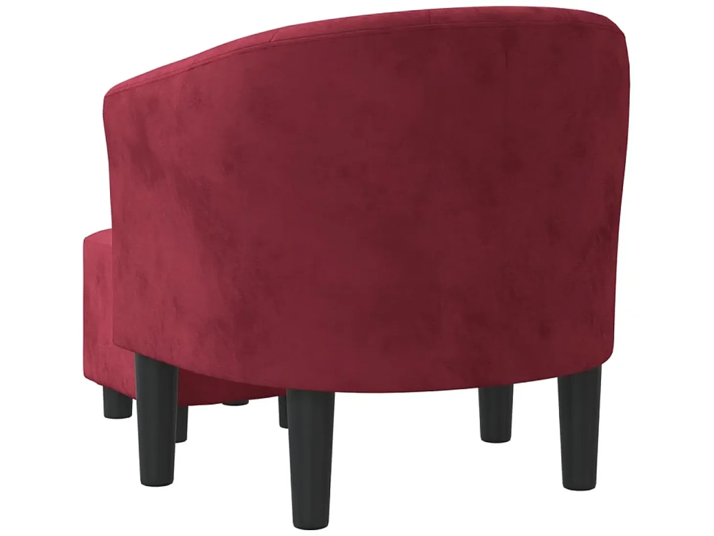 Sillón con taburete terciopelo rojo tinto ES15486
