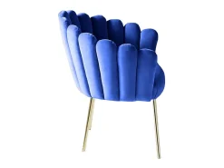 Sillón concha butaca diseño moderno terciopelo patas doradas Calicis - Azul Marino
