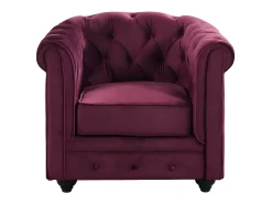 Sillón confort de terciopelo púrpura - CHESTERFIELD