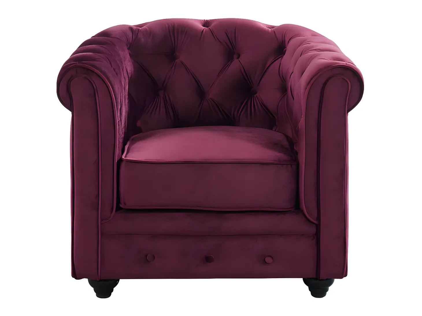 Sillón confort de terciopelo púrpura - CHESTERFIELD