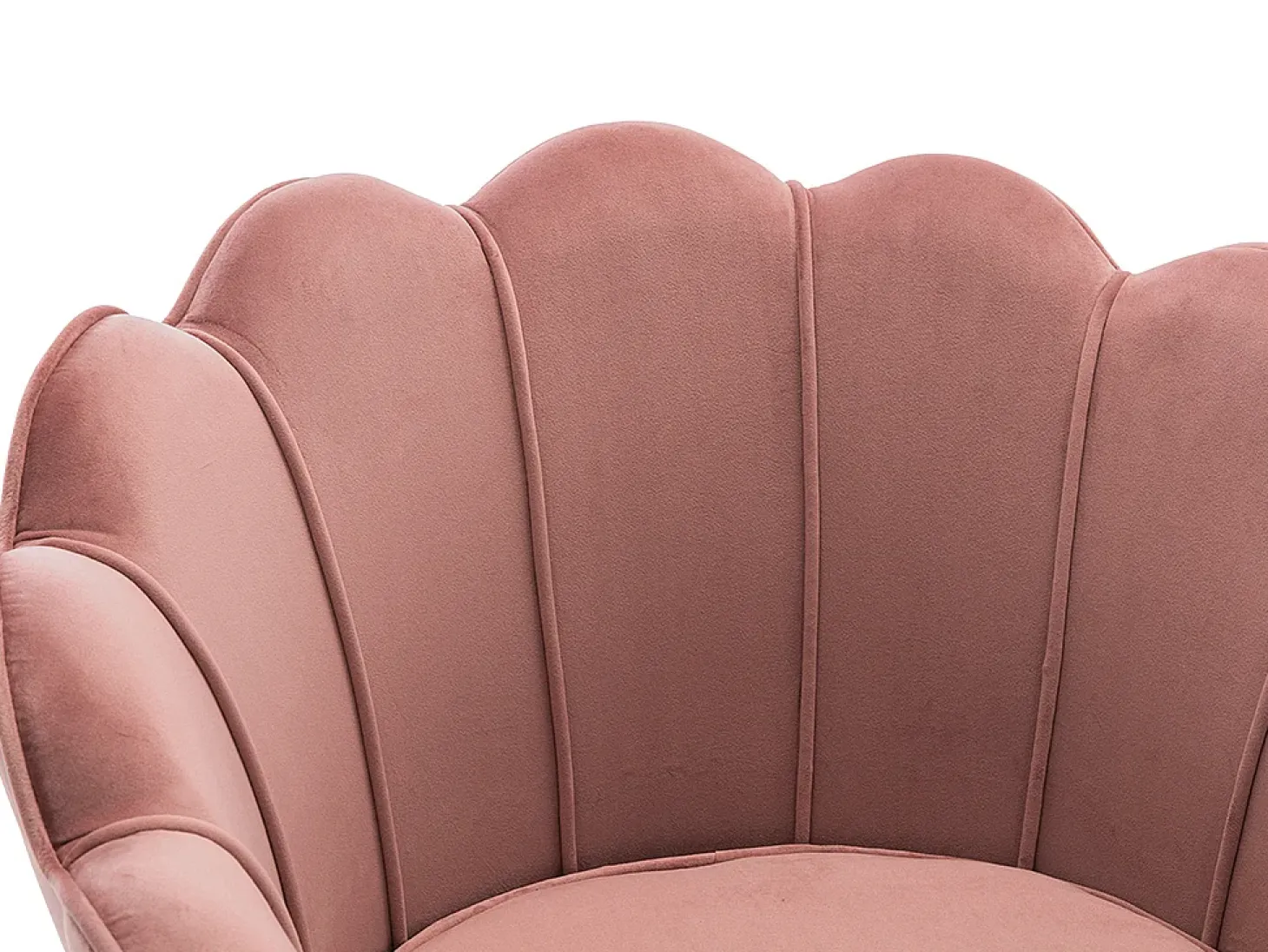 Sillón coquillage de terciopelo rosa patas doradas DANDELION