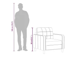 Sillón Crema 60 cm Piel Sintética