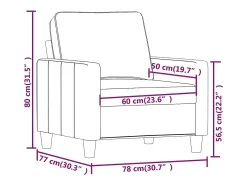 Sillón Crema 60 cm Tela