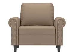 Sillón cuero sintético color capuchino 60 cm