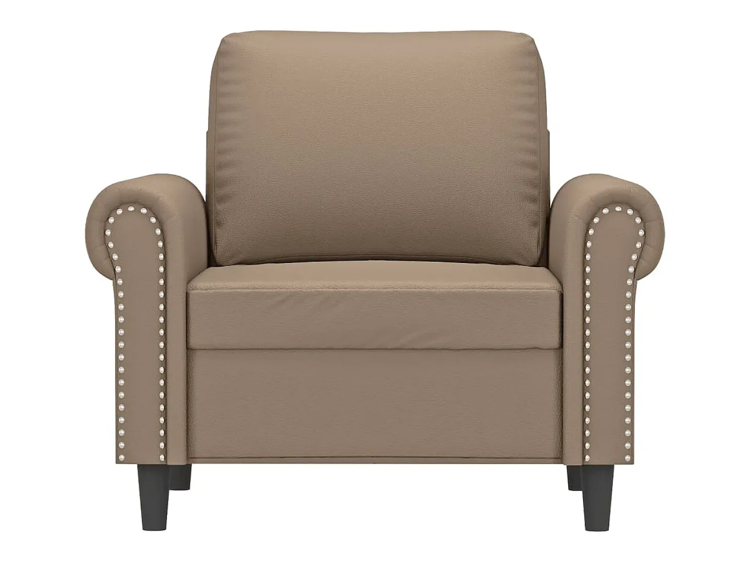 Sillón cuero sintético color capuchino 60 cm