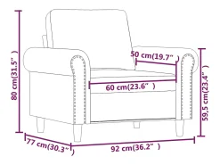 Sillón cuero sintético color capuchino 60 cm