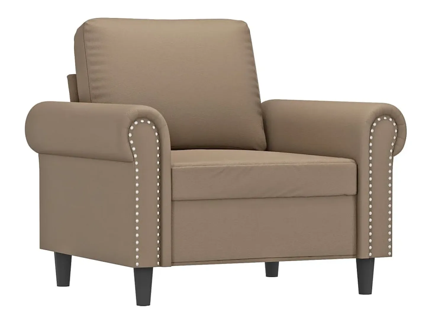Sillón cuero sintético color capuchino 60 cm