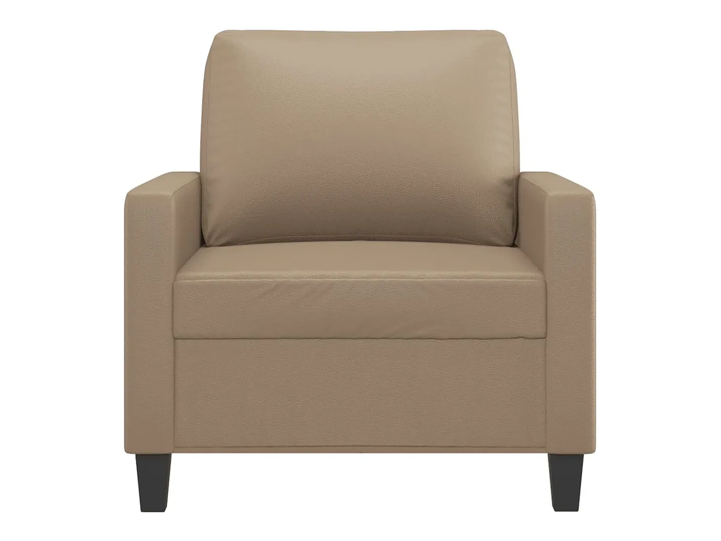 Sillón cuero sintético color capuchino 60 cm