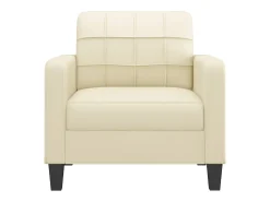 Sillón cuero sintético crema 60 cm