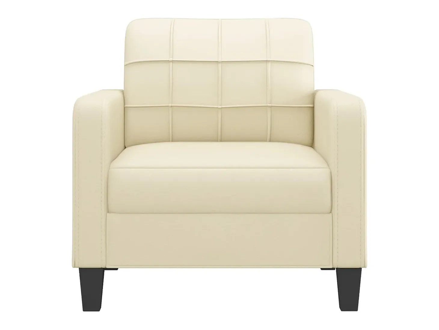 Sillón cuero sintético crema 60 cm