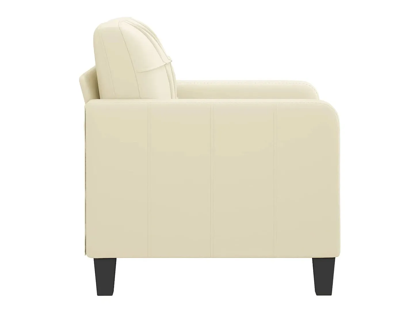 Sillón cuero sintético crema 60 cm