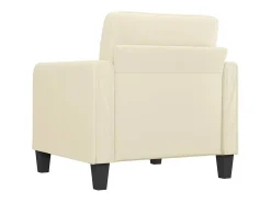 Sillón cuero sintético crema 60 cm