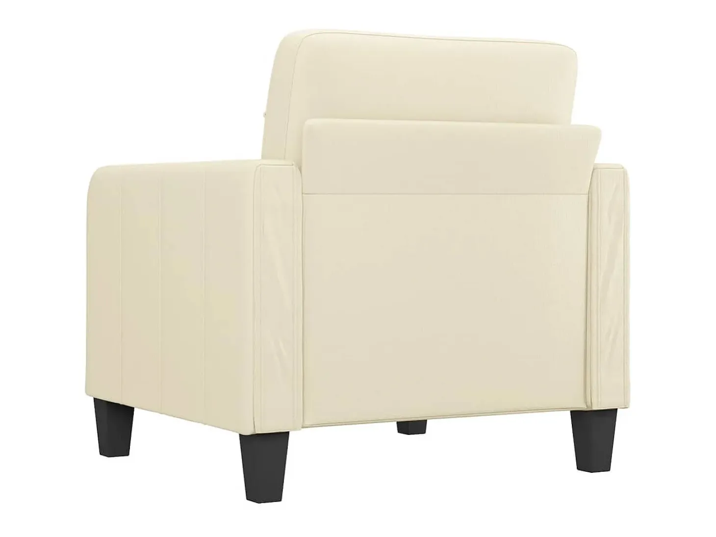 Sillón cuero sintético crema 60 cm