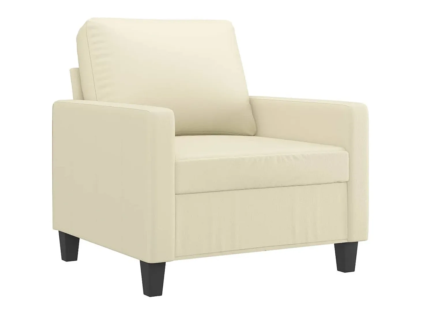 Sillón cuero sintético crema 60 cm