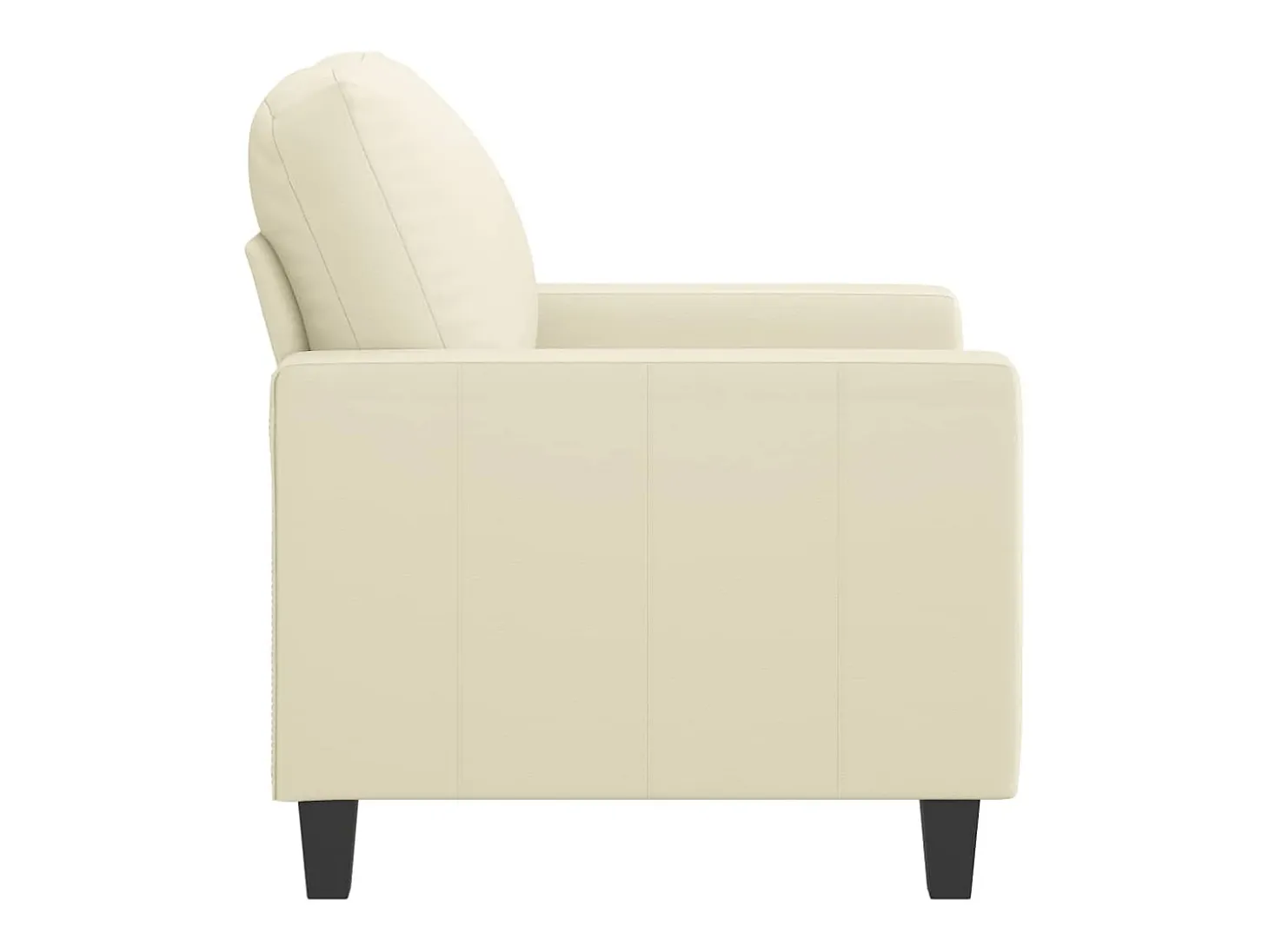 Sillón cuero sintético crema 60 cm