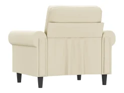 Sillón cuero sintético crema 60 cm