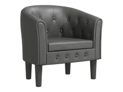 Sillón cuero sintético gris