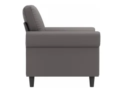 Sillón cuero sintético gris 60 cm