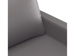 Sillón cuero sintético gris 60 cm