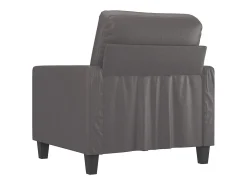 Sillón cuero sintético gris 60 cm