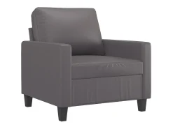 Sillón cuero sintético gris 60 cm