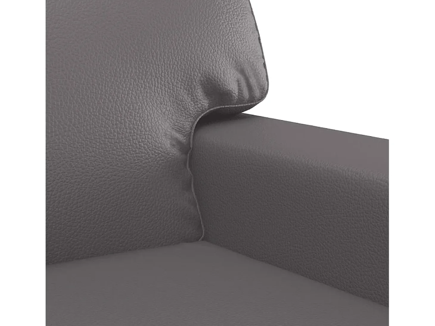 Sillón cuero sintético gris 60 cm