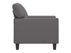 Sillón cuero sintético gris 60 cm