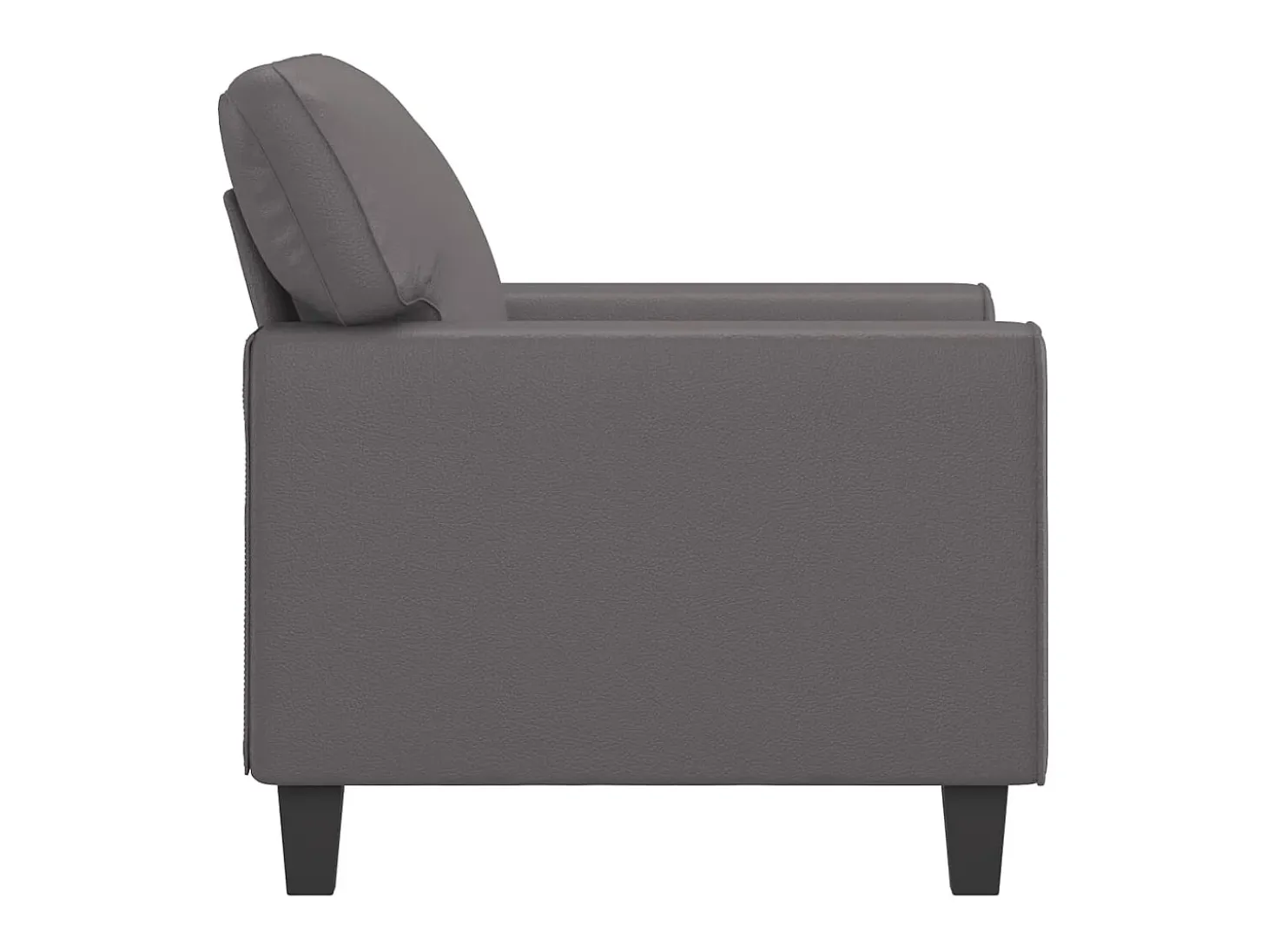 Sillón cuero sintético gris 60 cm