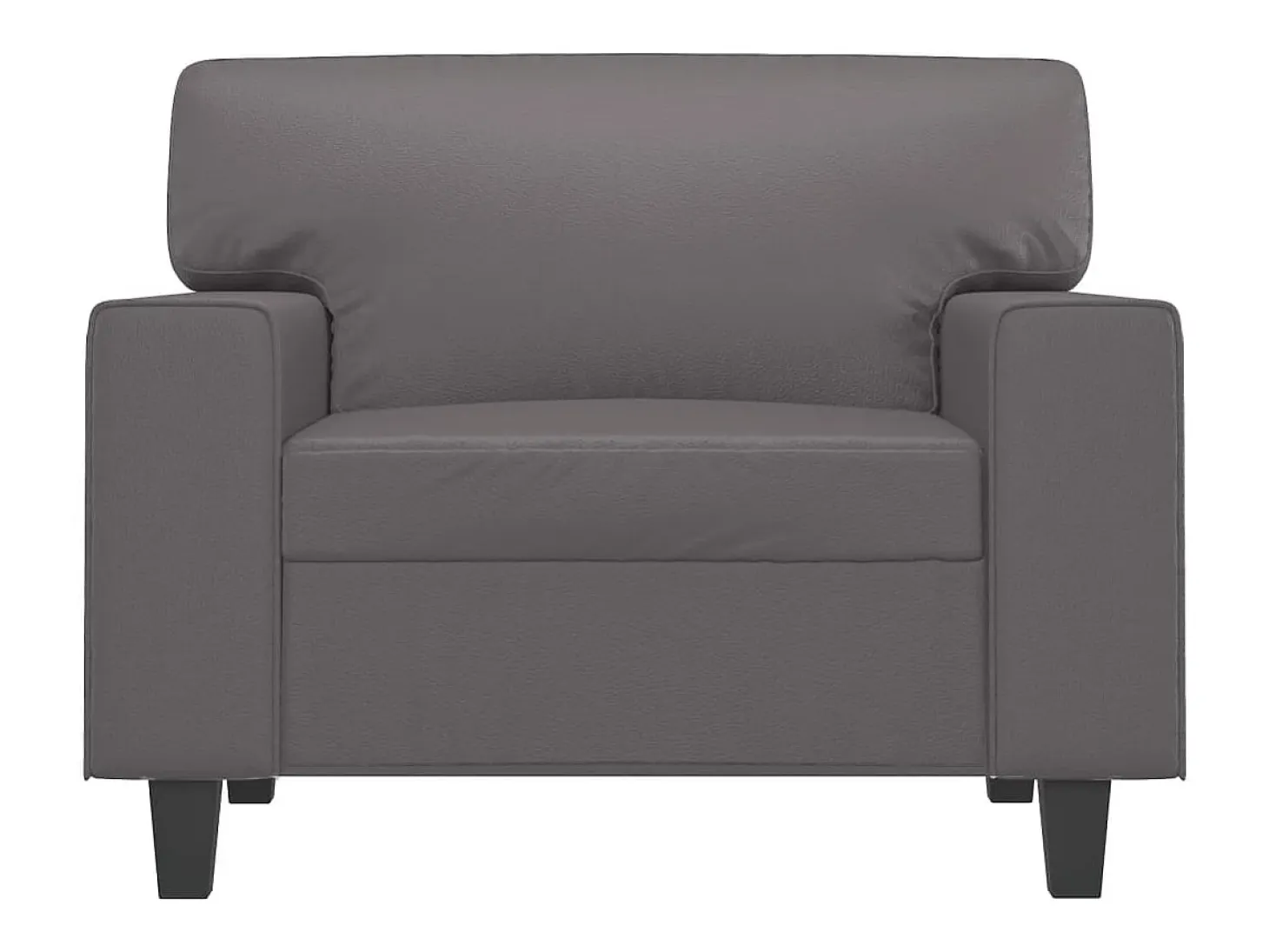 Sillón cuero sintético gris 60 cm