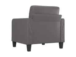 Sillón cuero sintético gris 60 cm