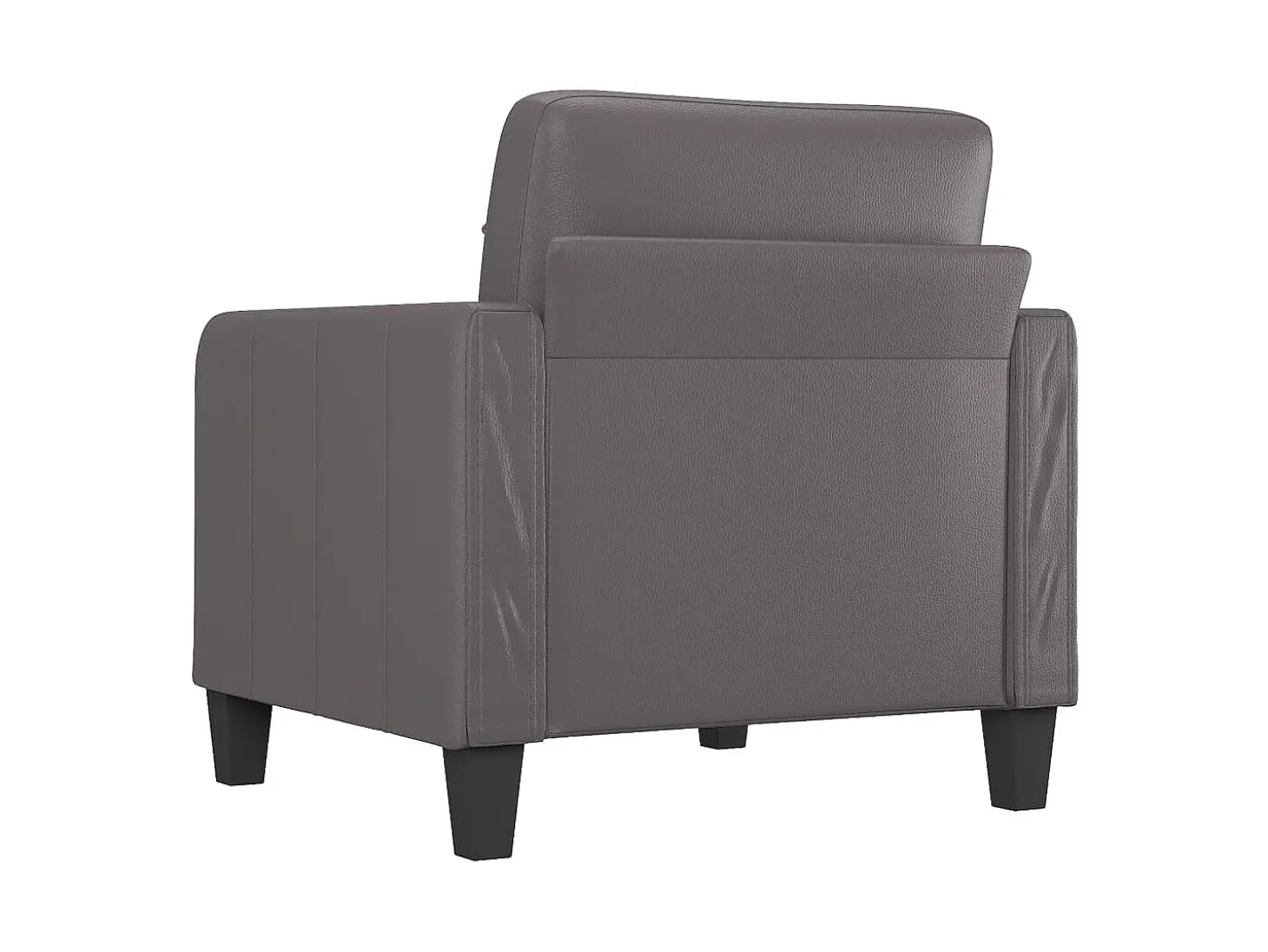 Sillón cuero sintético gris 60 cm