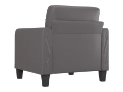Sillón cuero sintético gris 60 cm