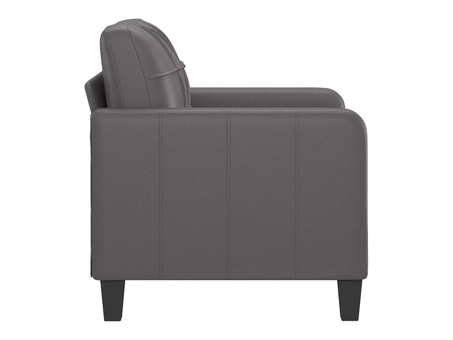 Sillón cuero sintético gris 60 cm