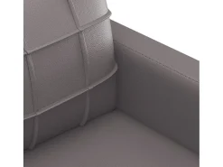Sillón cuero sintético gris 60 cm