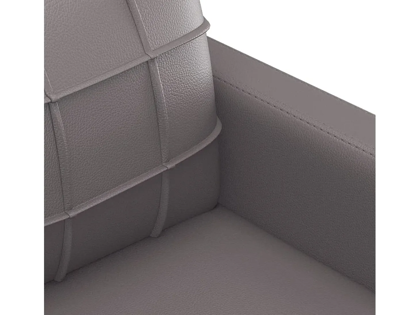 Sillón cuero sintético gris 60 cm