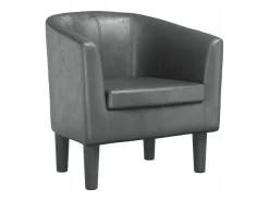 Sillón cuero sintético gris