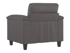 Sillón cuero sintético gris 60 cm