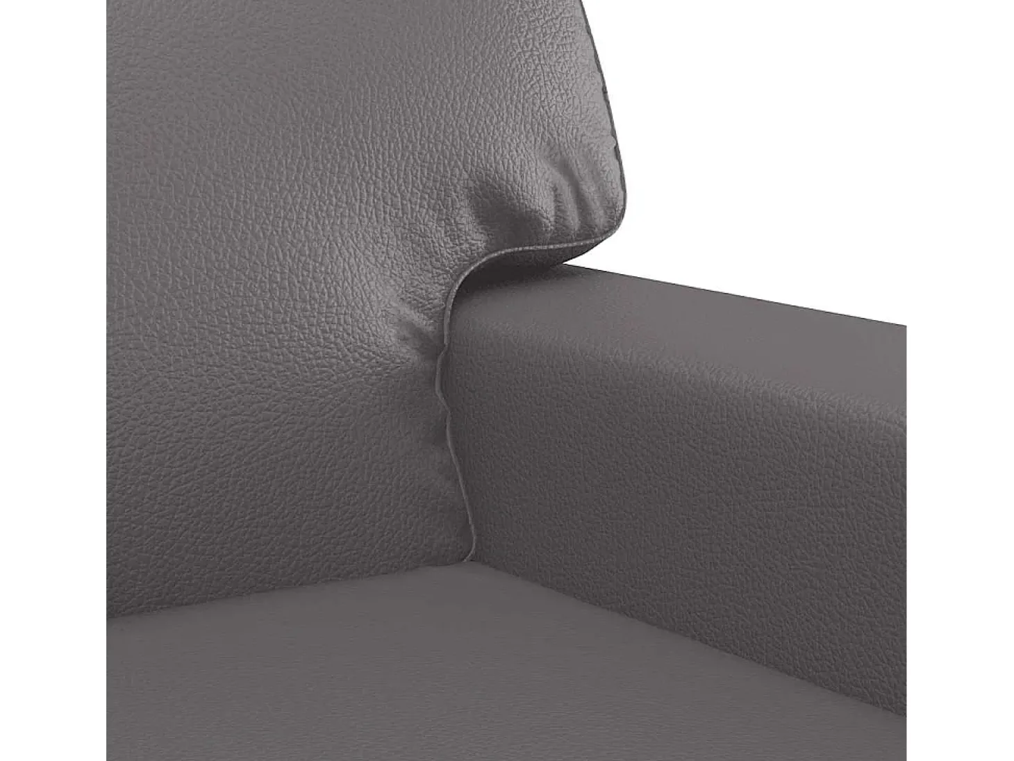 Sillón cuero sintético gris 60 cm