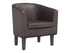 Sillón cuero sintético marrón