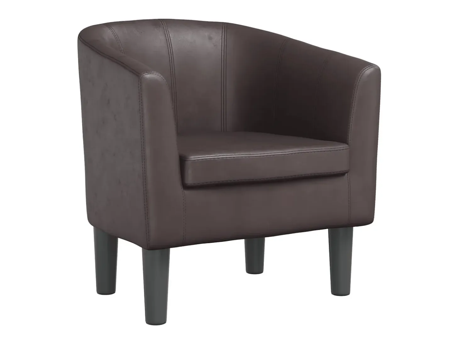 Sillón cuero sintético marrón