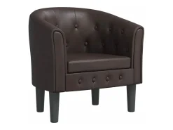 Sillón cuero sintético marrón