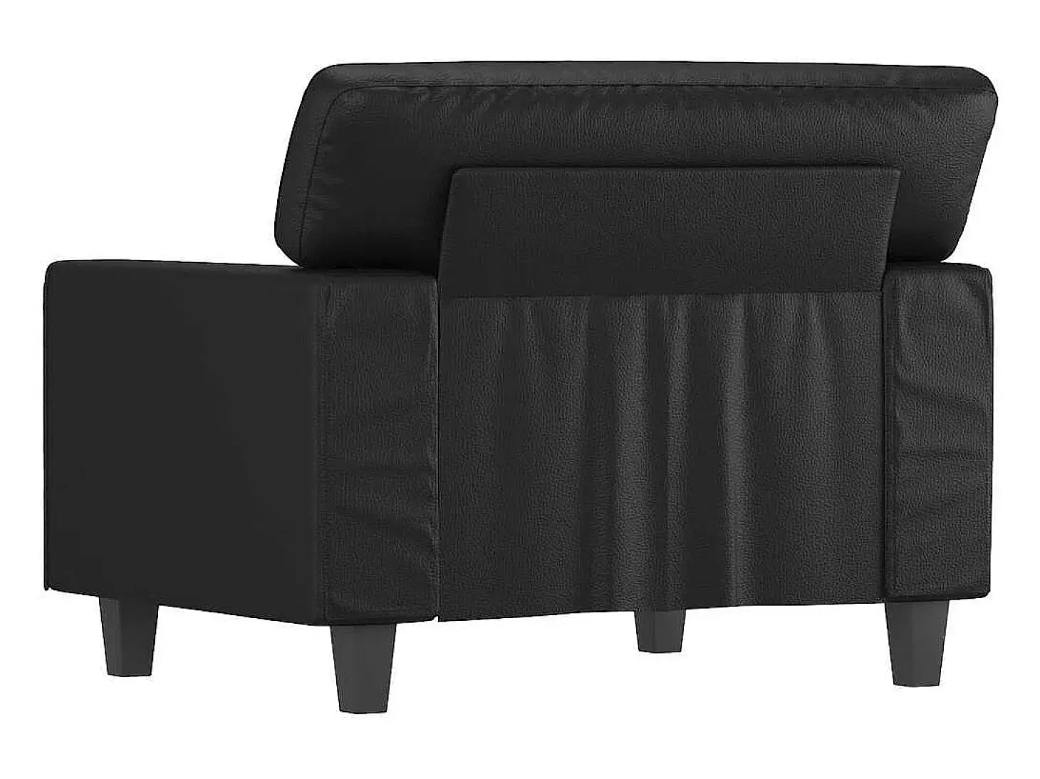 Sillón cuero sintético negro 60 cm