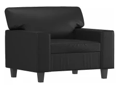 Sillón cuero sintético negro 60 cm