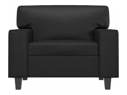 Sillón cuero sintético negro 60 cm