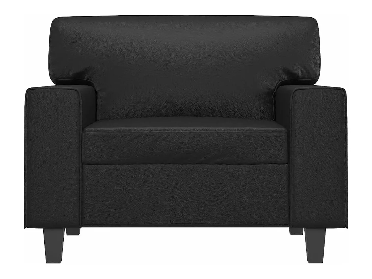 Sillón cuero sintético negro 60 cm