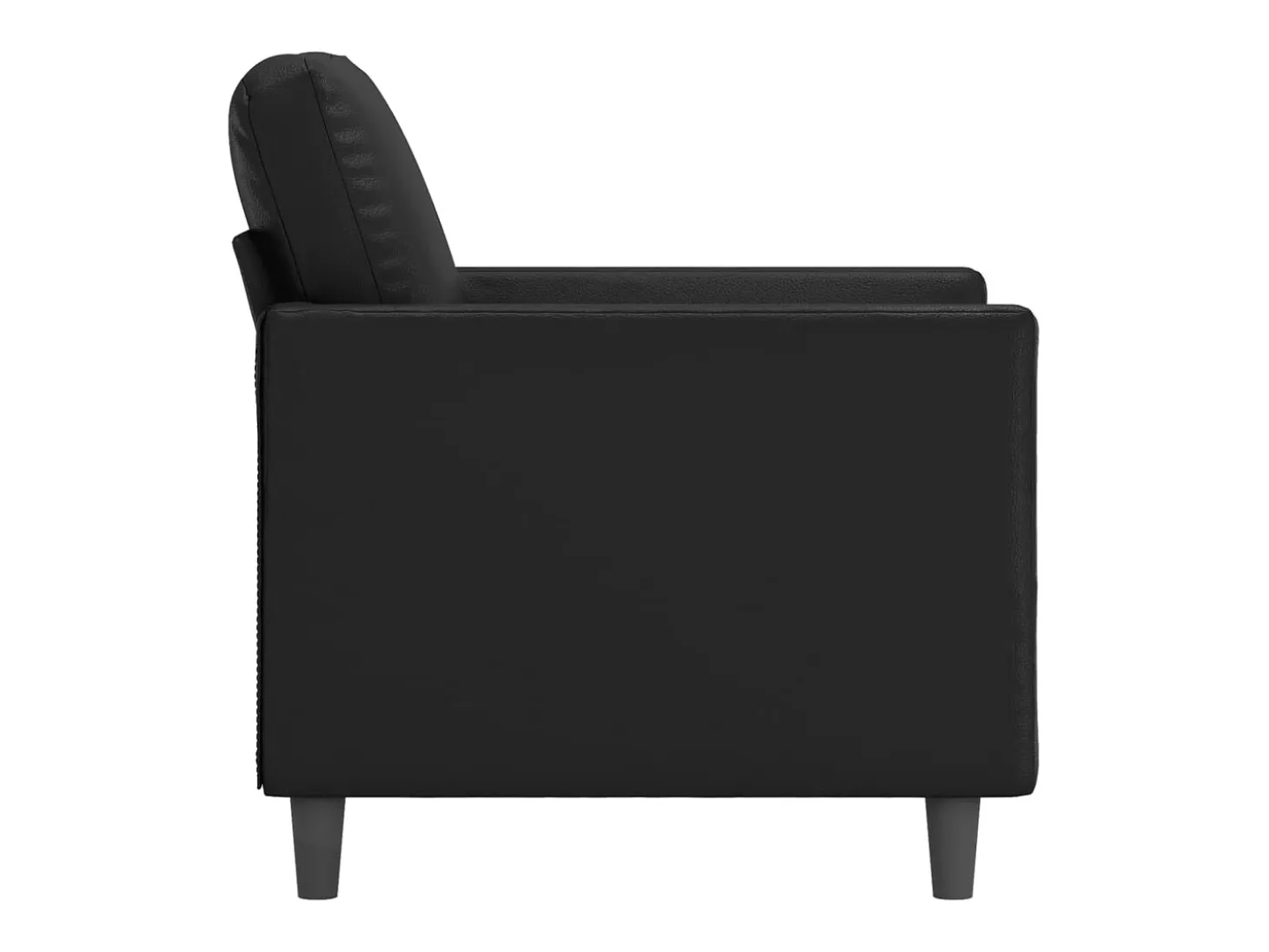 Sillón cuero sintético negro 60 cm